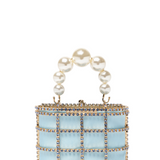 Borsa con cristalli mini holli in celeste Rosantica - donna 
