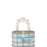 Borsa con cristalli mini holli in celeste Rosantica - donna 