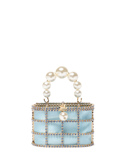 Borsa con cristalli mini holli in celeste Rosantica - donna 