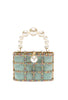 Borsa a mano con cristalli e perle holli in verde Rosantica - donna