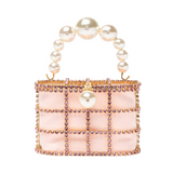 Borsa a mano con cristalli e perle holli in rosa Rosantica - donna 