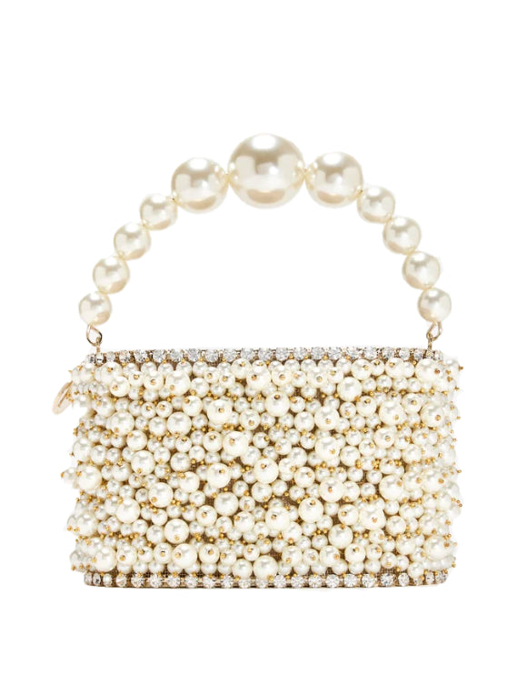Borsa holli osiris decorata con perle in AVORIO Rosantica - donna 