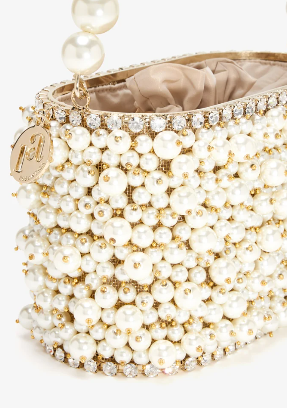 Borsa holli osiris decorata con perle in AVORIO Rosantica - donna 