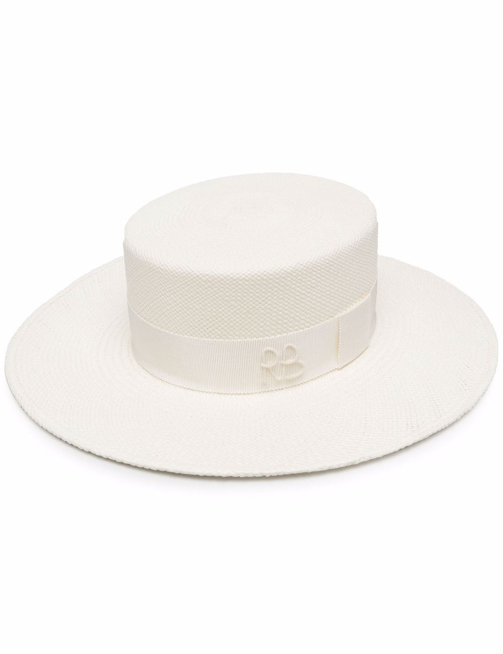 Cappello canotier in bianco RUSLAN BAGINSKIY - donna 