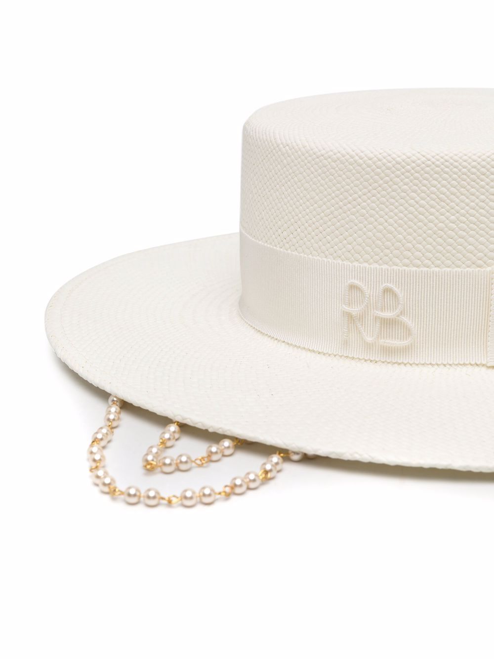 Cappello canotier in bianco RUSLAN BAGINSKIY - donna 