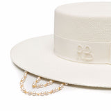 Cappello canotier in bianco RUSLAN BAGINSKIY - donna 