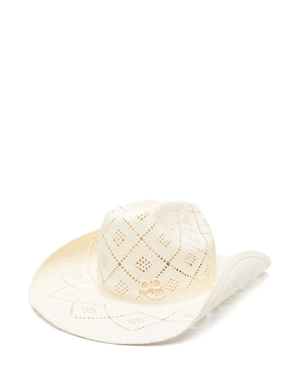 Cappello Cowboy in paglia  in bianco Ruslan baginskiy - donna 