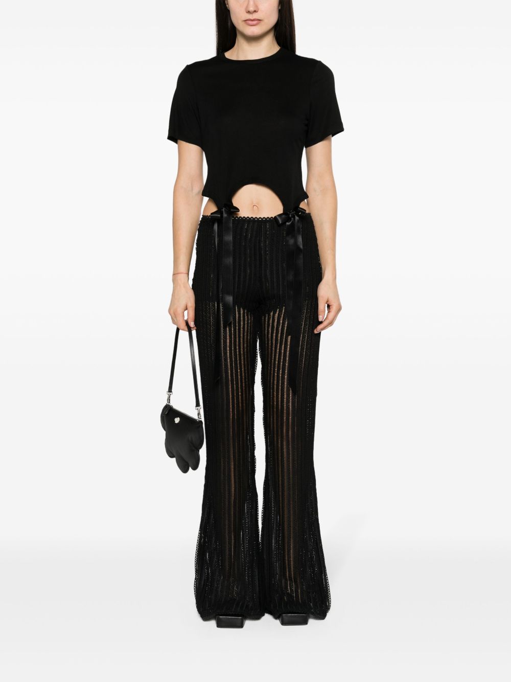 T-shirt con fiocco in nero Simone rocha - donna 