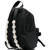 Zaino decorato con perle in nero 