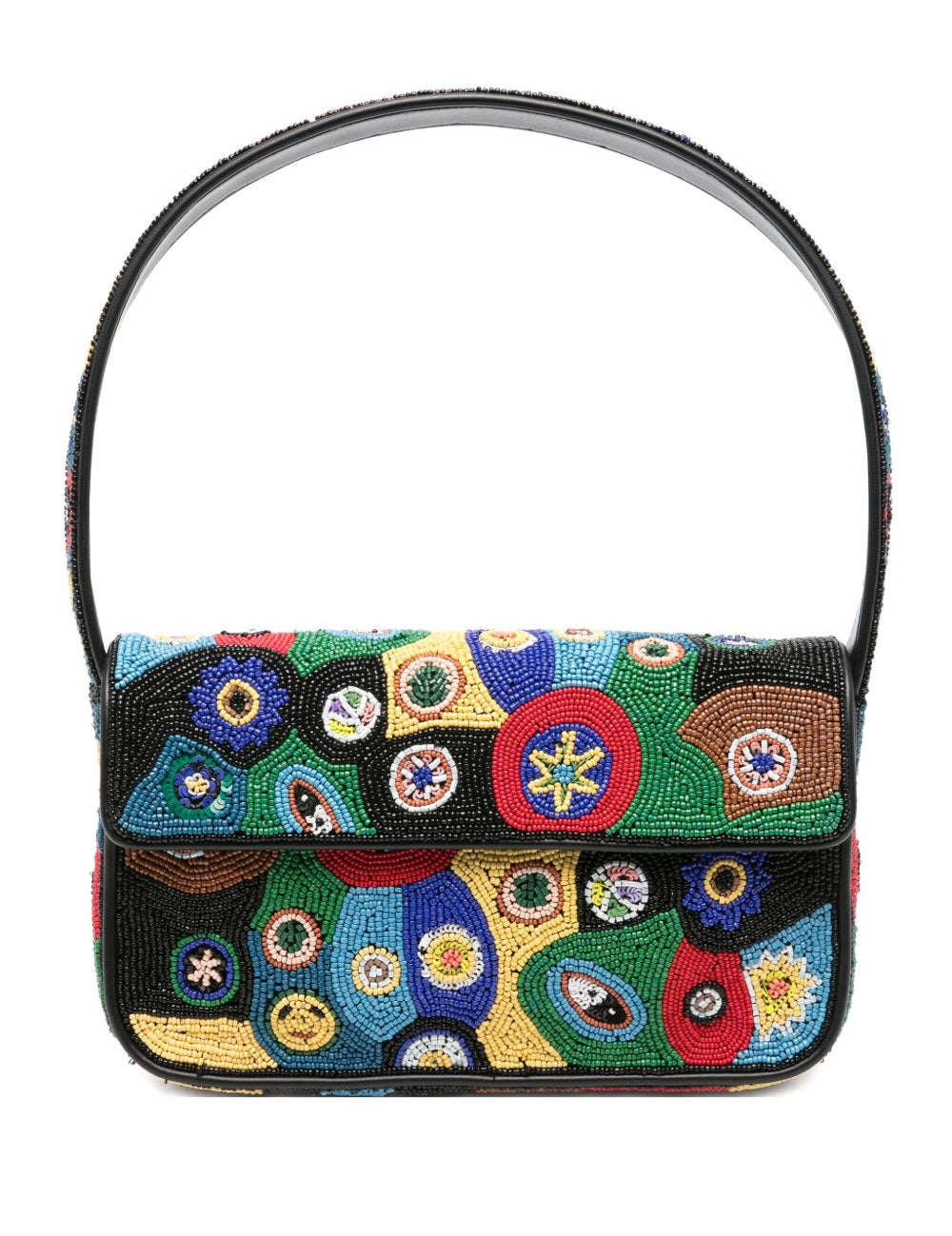 Borsa a spalla con perline in nero Staud - donna 