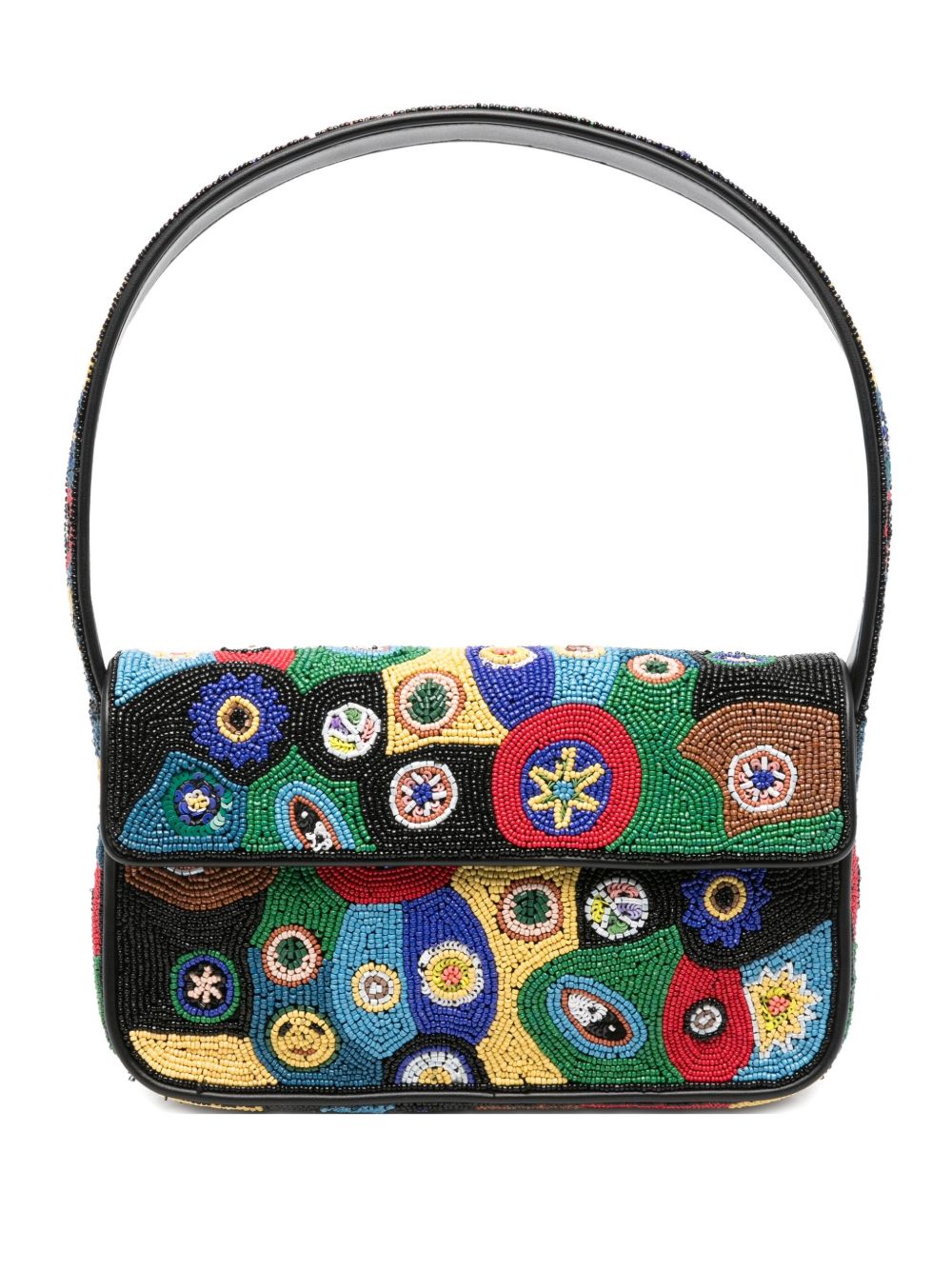 Borsa a spalla con perline in nero Staud - donna 