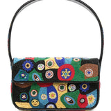 Borsa a spalla con perline in nero Staud - donna 