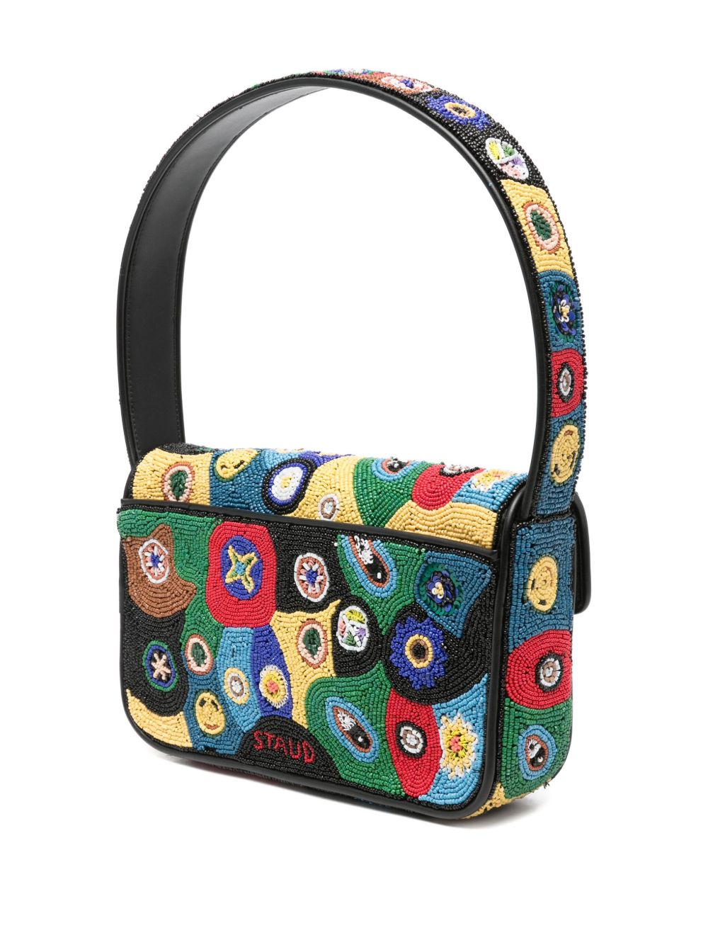 Borsa a spalla con perline in nero Staud - donna 
