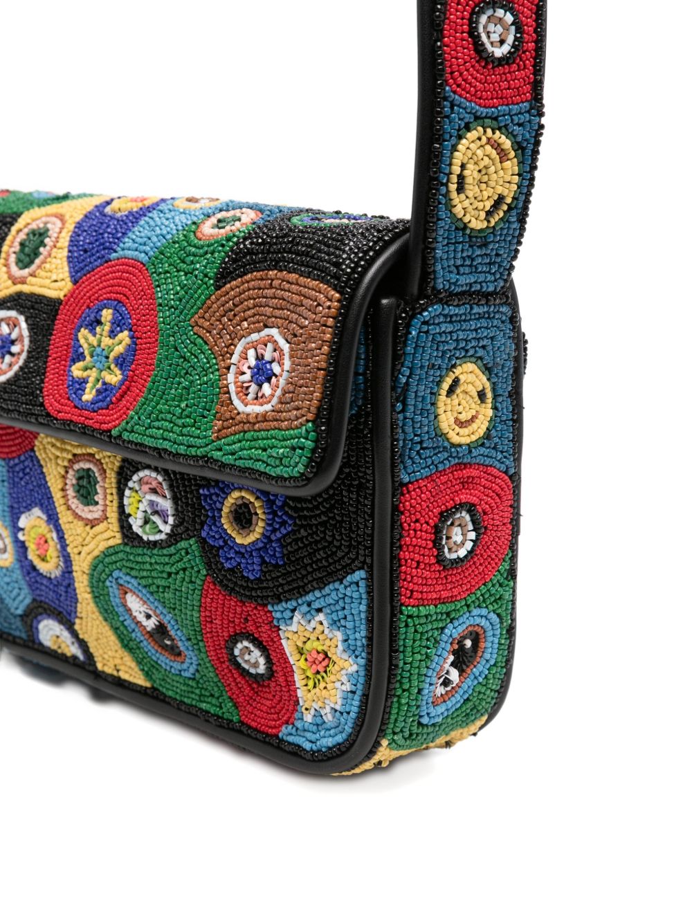 Borsa a spalla con perline in nero Staud - donna 
