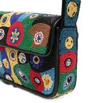 Borsa a spalla con perline in nero Staud - donna 