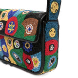 Borsa a spalla con perline in nero Staud - donna 