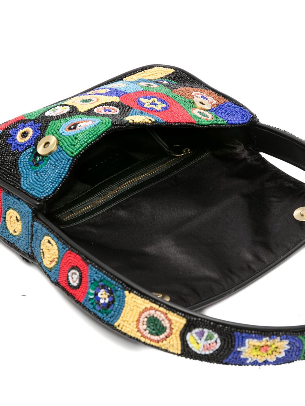 Borsa a spalla con perline in nero Staud - donna 