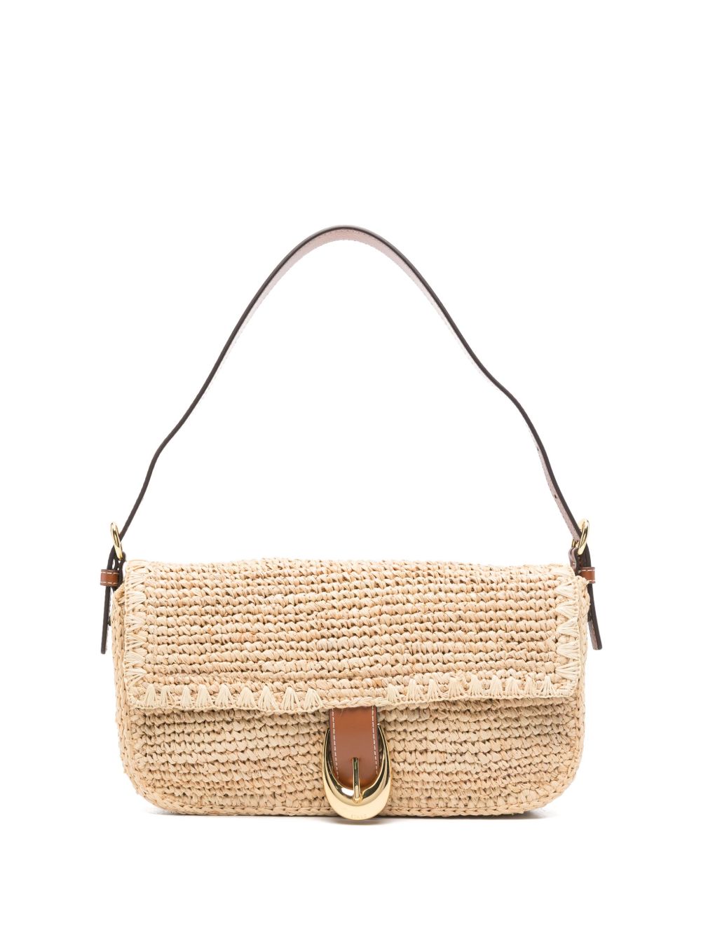Borsa a spalla harlow rafia in beige Staud - donna 