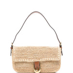 Borsa a spalla harlow rafia in beige Staud - donna 