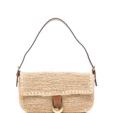 Borsa a spalla harlow rafia in beige Staud - donna 