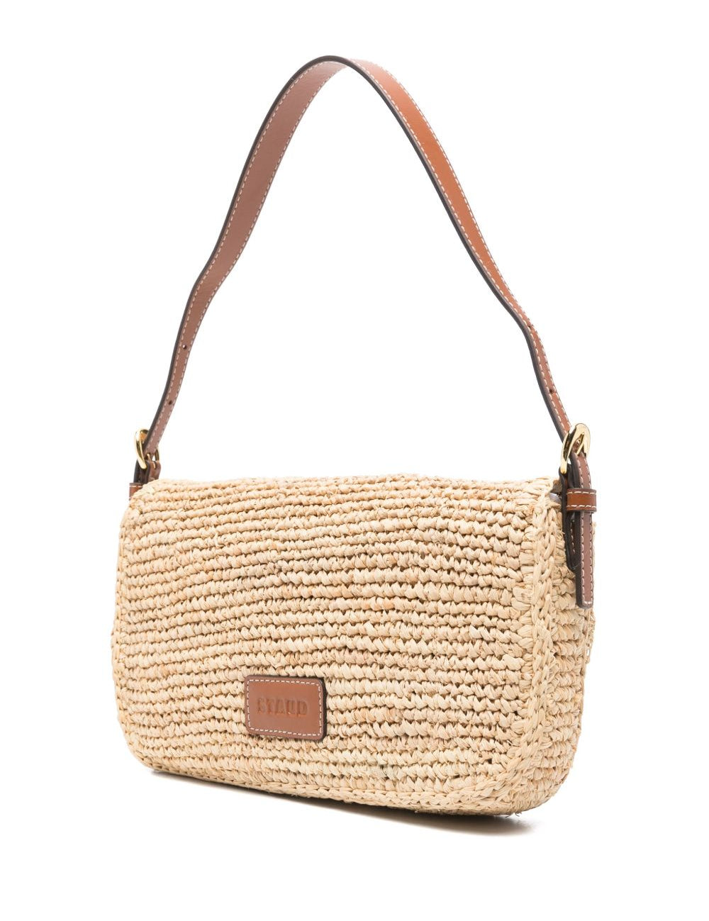 Borsa a spalla harlow rafia in beige Staud - donna 