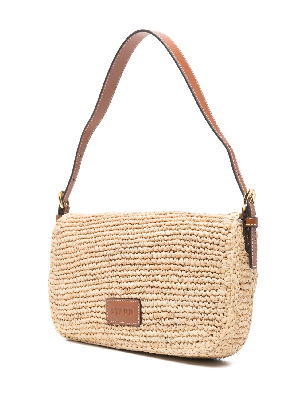 Borsa a spalla harlow rafia in beige Staud - donna 
