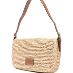 Borsa a spalla harlow rafia in beige Staud - donna 