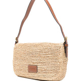 Borsa a spalla harlow rafia in beige Staud - donna 
