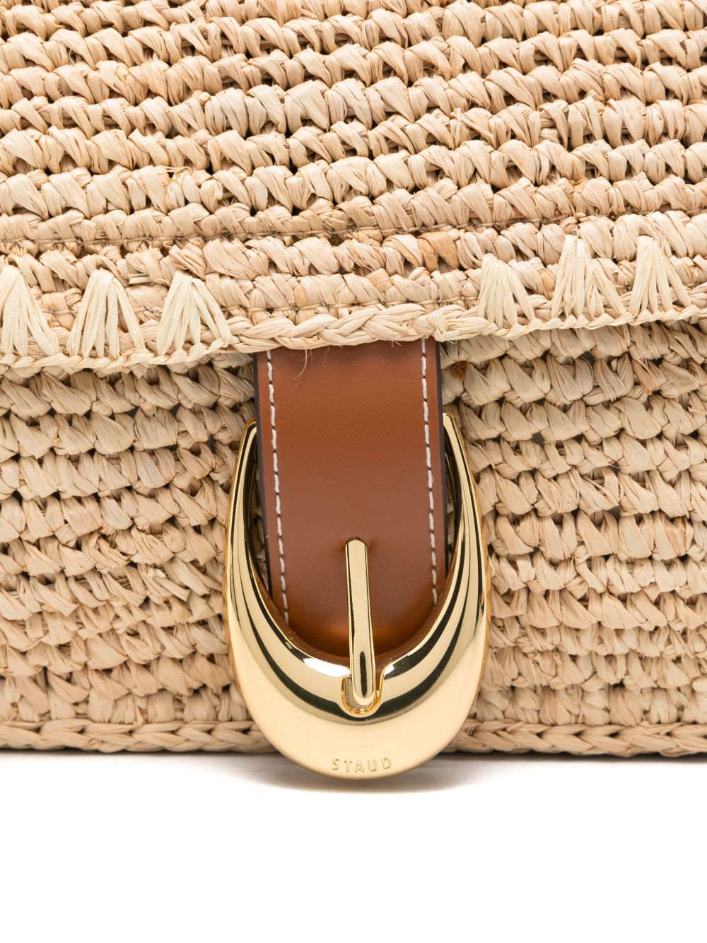 Borsa a spalla harlow rafia in beige Staud - donna 