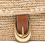 Borsa a spalla harlow rafia in beige Staud - donna 