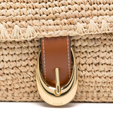 Borsa a spalla harlow rafia in beige Staud - donna 