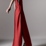 Abito con finitura satinata signature in rosso Temily - donna 