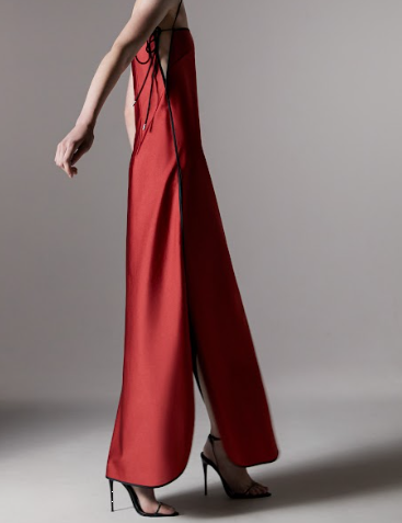 Abito con finitura satinata signature in rosso Temily - donna 
