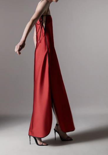 Abito con finitura satinata signature in rosso Temily - donna 