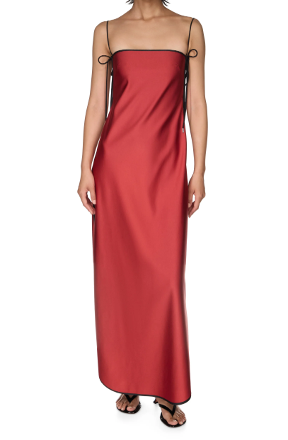 Abito con finitura satinata signature in rosso Temily - donna 