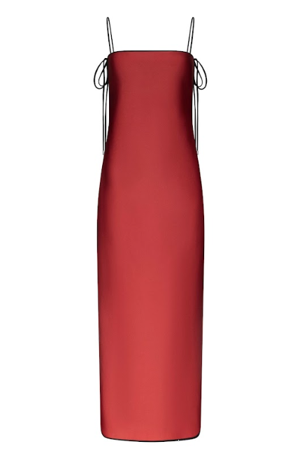 Abito con finitura satinata signature in rosso Temily - donna 