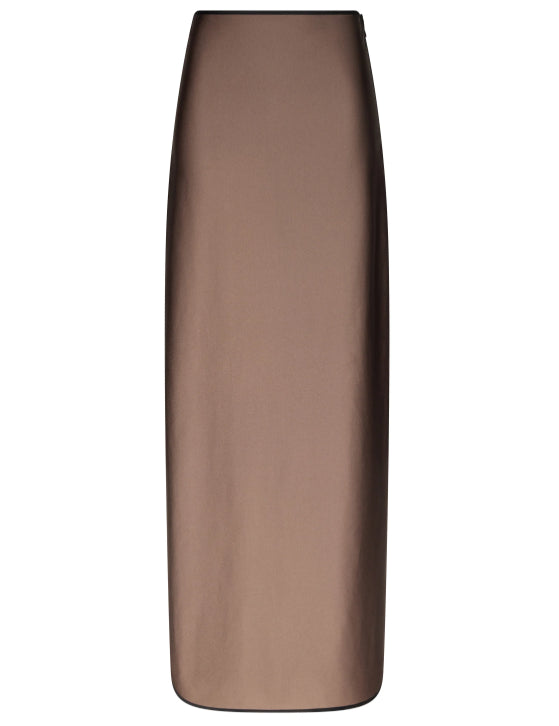 Gonna con finitura satinata sheat in marrone Temily - donna 