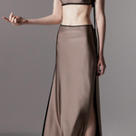 Gonna con finitura satinata sheat in marrone Temily - donna 