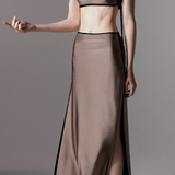 Gonna con finitura satinata sheat in marrone Temily - donna 