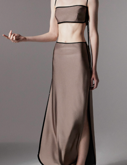 Gonna con finitura satinata sheat in marrone Temily - donna 