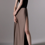 Gonna con finitura satinata sheat in marrone Temily - donna 