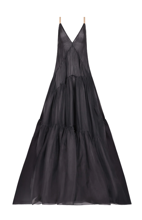 Abito maxi con scollo a V in nero Temily - donna 