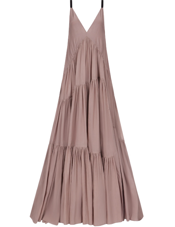 Abito maxi con scollo a v in grigio Temily - donna 