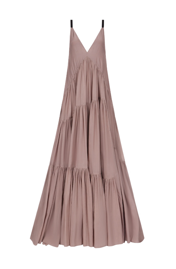 Abito maxi con scollo a v in grigio Temily - donna 