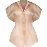 Tuta in seta racer in rosa Temily - donna 