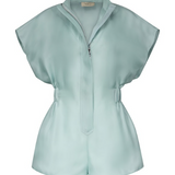 Tuta in seta racer in celeste Temily - donna 