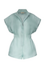 Tuta in seta racer in celeste Temily - donna