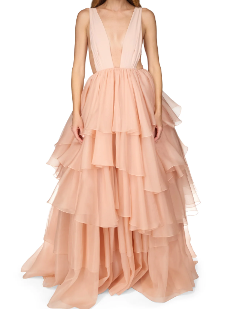 Abito Apollo con scollo a V profondo in rosa Temily - donna 