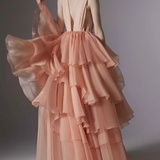 Abito Apollo con scollo a V profondo in rosa Temily - donna 