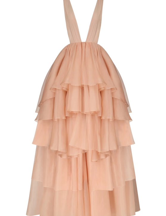 Abito Apollo con scollo a V profondo in rosa Temily - donna 